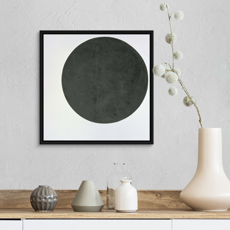 «Black Circle, c.1923» par Kazlair Séverinovitch Malevitch, reproduction sur toile, Cadre noir, H 18 po x l 18 po x P 1,75 po
