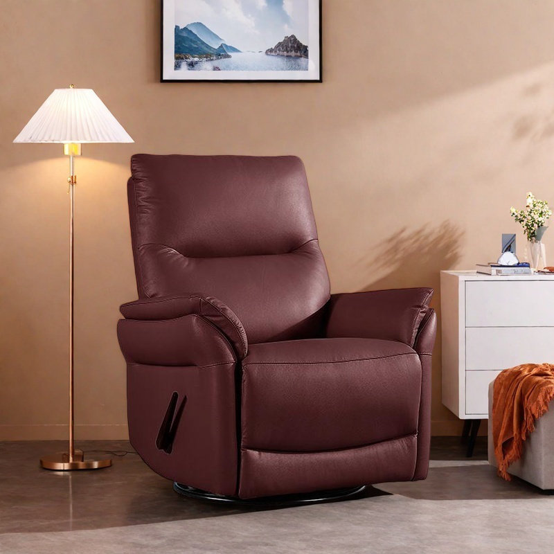 Canapé inclinable rotatif décontracté de qualité, Rouge foncé