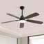 Sofucor 52 Inch Modern Ceiling Fan with 3CCT LED Lights, 5 Blade Ceiling Fan with Remote Control, Bedroom Ceiling Fan & Living Room Fan, Black-1820426885