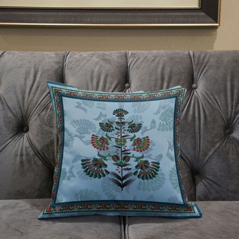 Housse et insert de coussin décoratif en polyester, 20 po x 20 po, Bleu