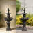 Plourde 2-Tier Classic Pedestal Outdoor Water Fountain with Adjustable Flow, Shallow Basin, and Weather-Resistant Design-710362425