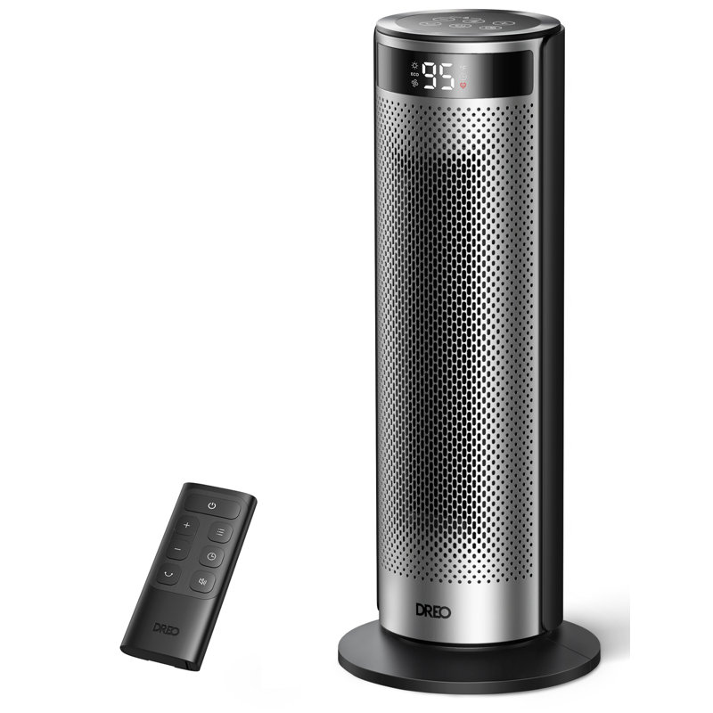 1500W 20 In. Indoor Portable Ceramic Convection Electric Space Heater, 70° Osc W/Remote, 3-Heat Levels In Black