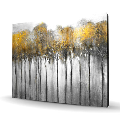 Abstract Yellow Forest - Landscape Canvas for Home Decor