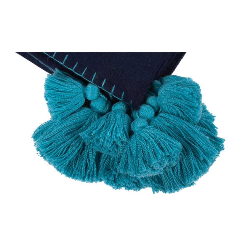 Hand Woven Throw Blanket, Navy