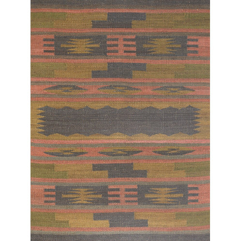 Tapis brun/gris/rose tissé à la main Goodrum, Rectangle 2 pi x 3 pi