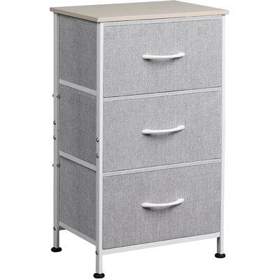 WLIVE Nightstand With 3 Drawers, Fabric Dresser, Organizer Unit,...