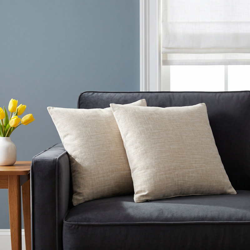 Elanie Linen Blend Throw Square Pillow, Polyester/Polyfill, 18" x 18", Light Sage