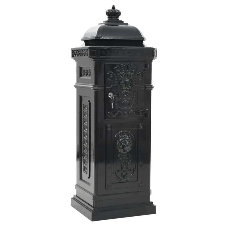 Clairview Locking Pillar Box, Black