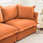 Canapé 2 places orange avec housse amovible en chenille, plusieurs coussins moelleux, siège profond, dossier haut, assemblage rapide, assemblage rapide, diverses configurations pour relax convertible, matériel,