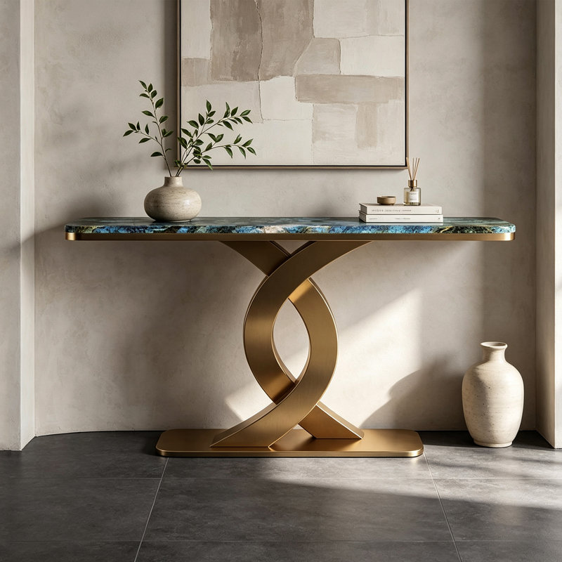 Console Modern-Luxury, H 33,5 po x l 54,3 po x P 13,8 po