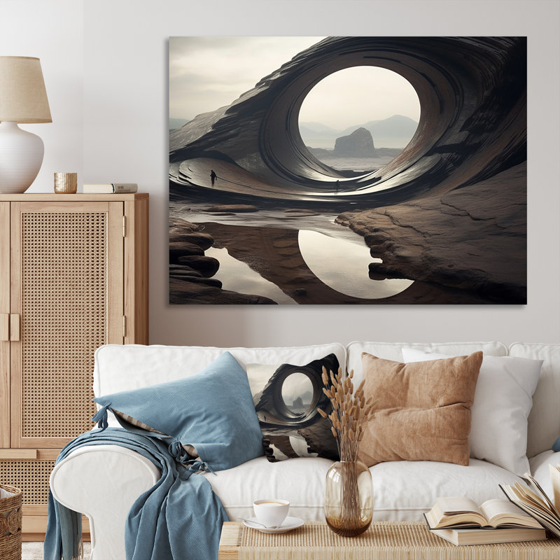 «Surréalisme esthétique Space Canyon III - Art mural surréalisme, Toile tendue, H 34 po x l 44 po x P 1,5 po