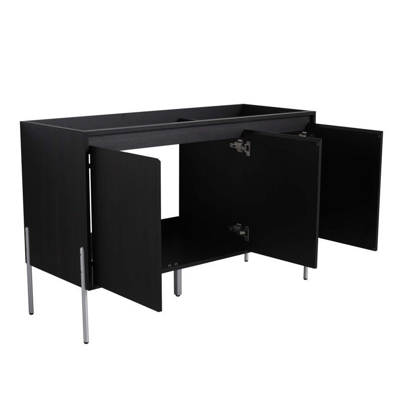 Armoire de rangement autoportante avec portes à fermeture douce