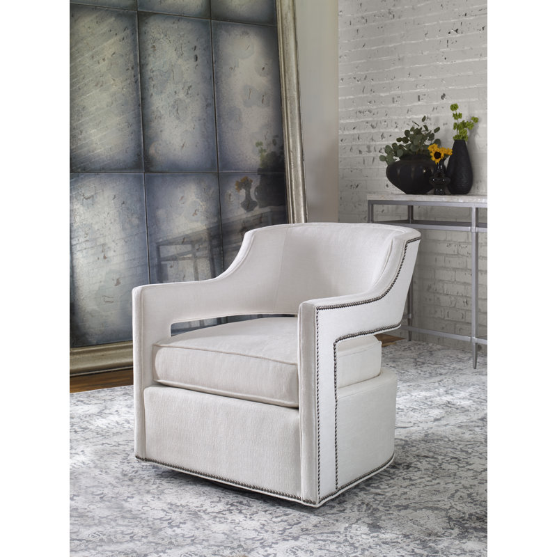 Fauteuil pivotant l 29,5 po Phoebe, Perigold Tres Chic Bone