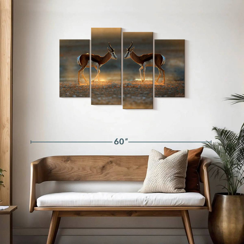 Brampt Springbok Antelopes, 27" H x 43" W
