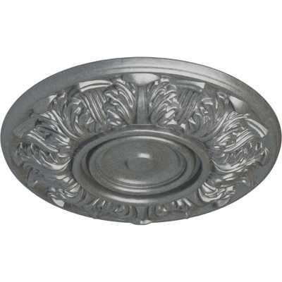 Médaillon de plafond Endurathane Whitman, DO 13 po x P 1 3/8 po (pour les auvents jusqu'à 3 3/4 po), finition platine peinte à la main