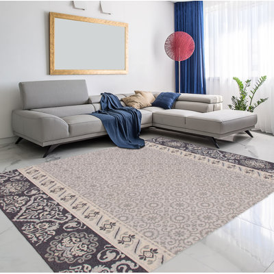 Kerensa  Wool Damask Indoor Rug