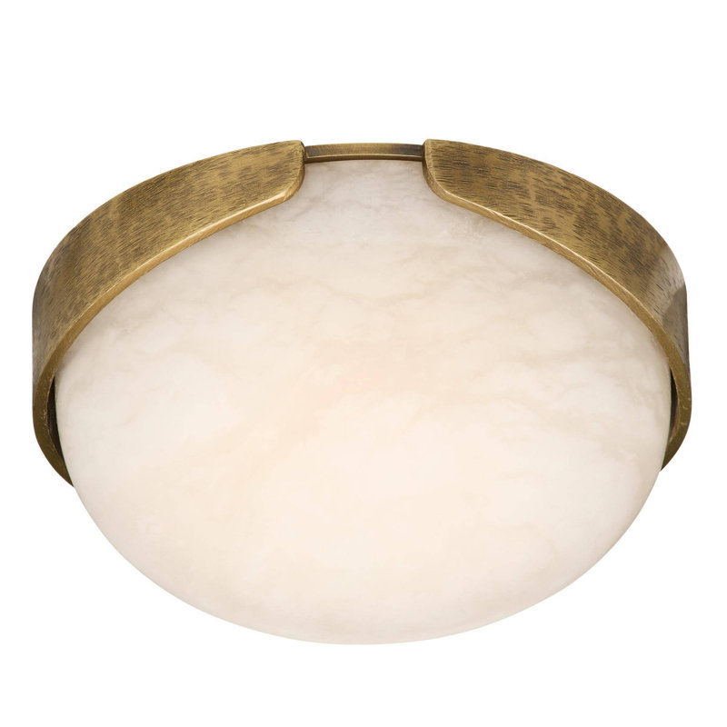 Elara Mini Flush Mount, Antique Brass