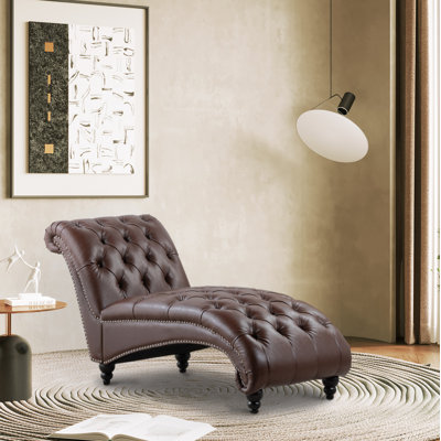 Chaise longue sans accoudoirs en similicuir Ambar