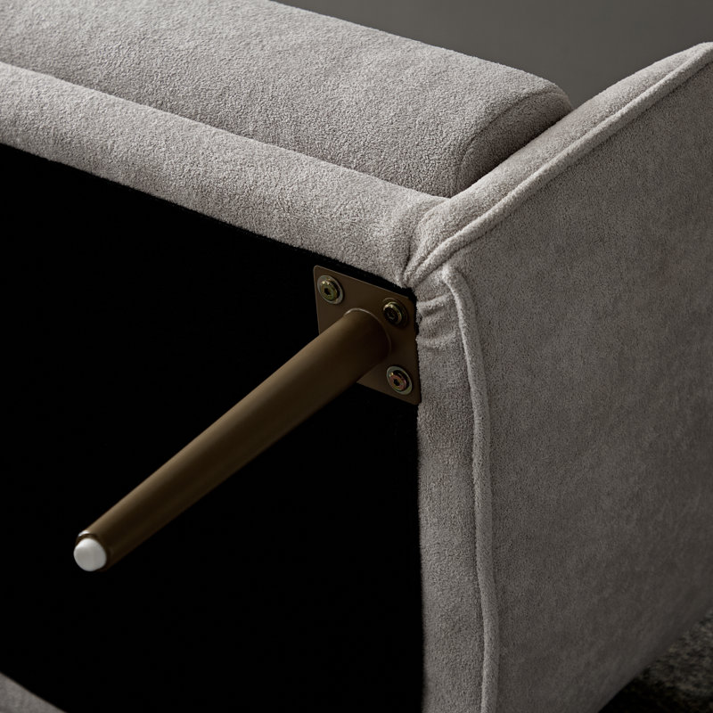 Banc rembourré en tissu pour chambre Dequarius, Gris