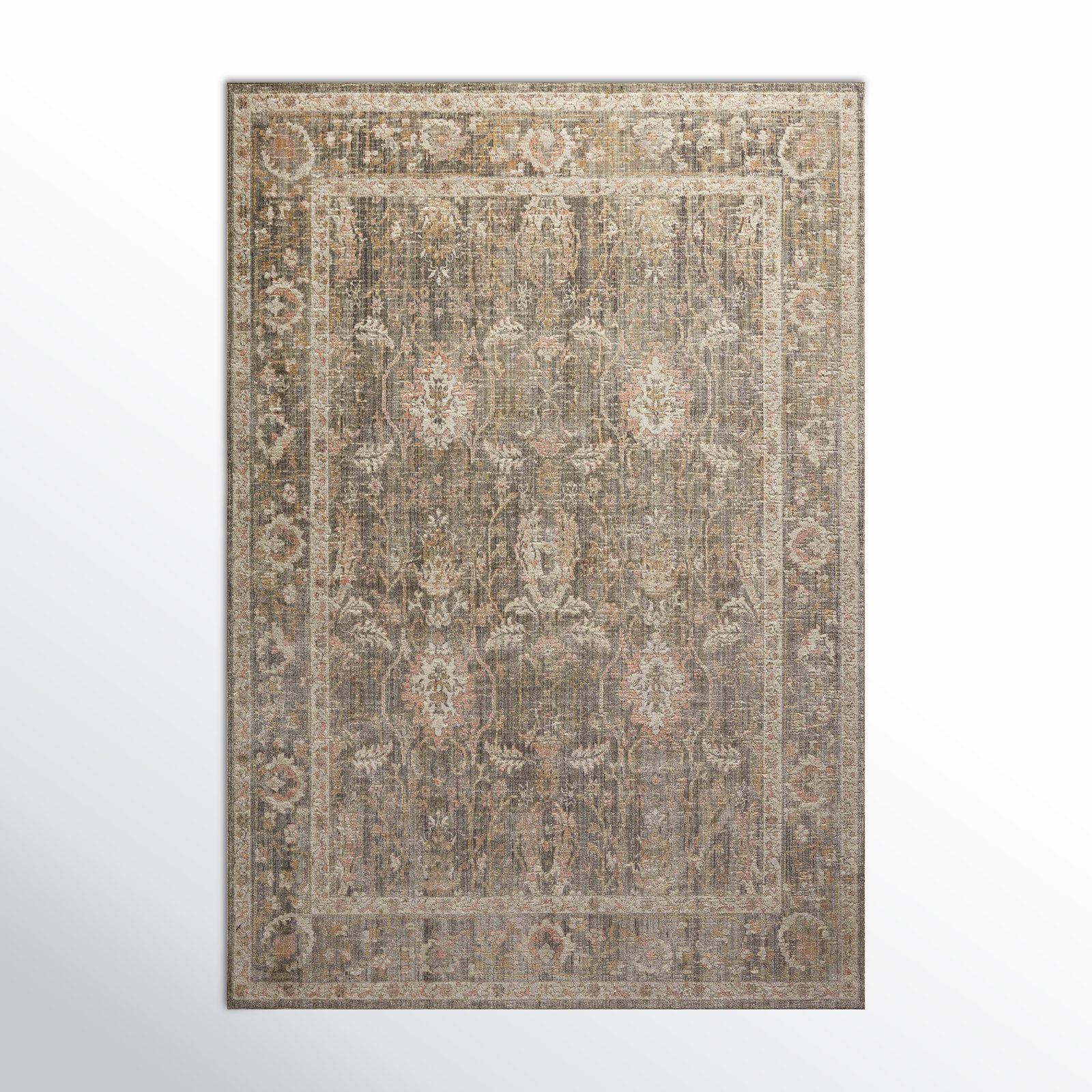 Chris Loves Julia x Loloi Rosemarie Oriental Sage Blush Area Rug, Rectangle 5' x 7'10"