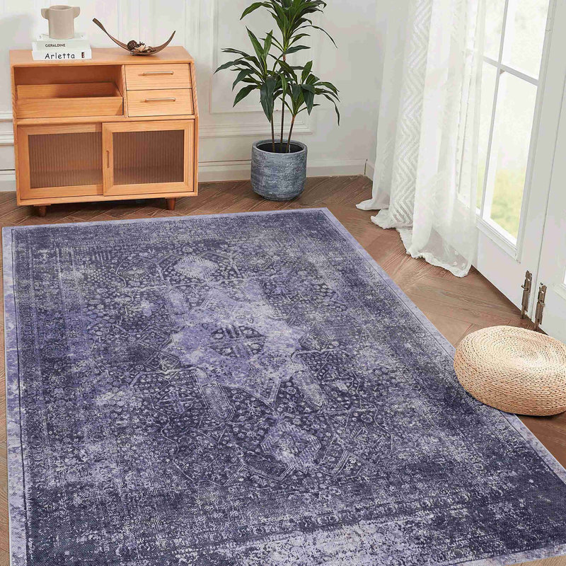 Area Rugs For Bedroom, Washable Rug, Low-Pile, Non-Slip, Non-Shedding, Foldable, Kid & Pet Friendly - Area Rugs For Living Room, Bedroom, Kitchen