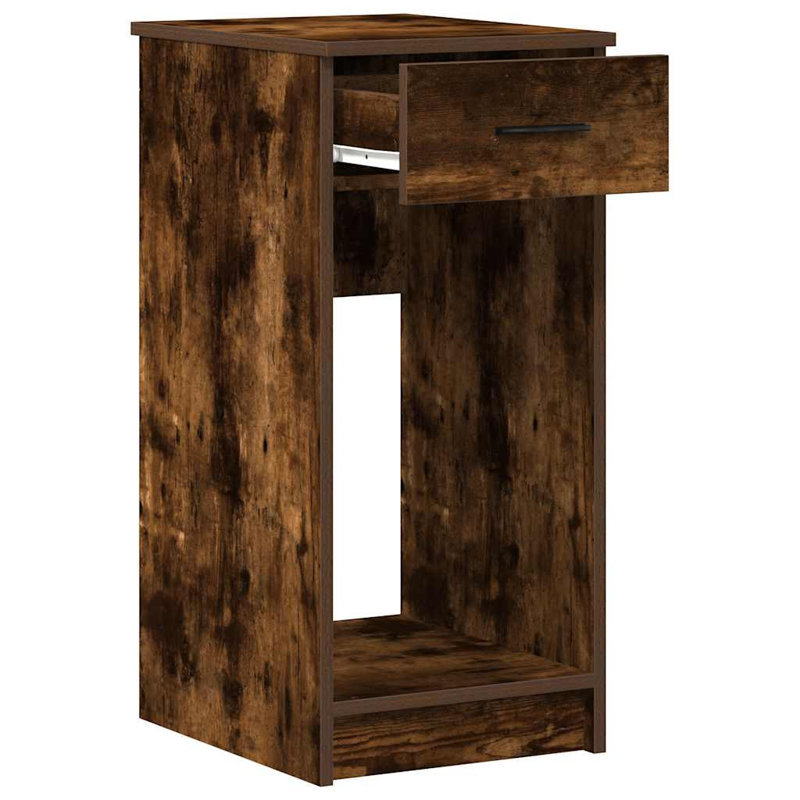 Brezina Manufactured Wood Computer Tower Stand, Smoked Oak