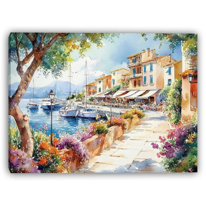 «Harbor Village» avec art mural sur toile tendue