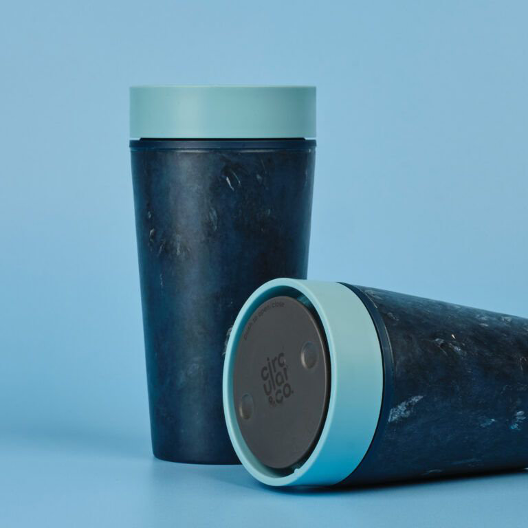 Circular&Co Circular&Co Coffee Cup Made From Fabric Waste Recycled Fabric Waste & Recycled Polypropylene Travel Mug, 12oz