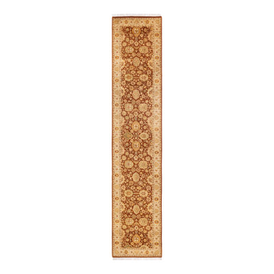 One-of-a-Kind 2'8" X 13'2" 2000s Runner Wool Area Rug in Brown