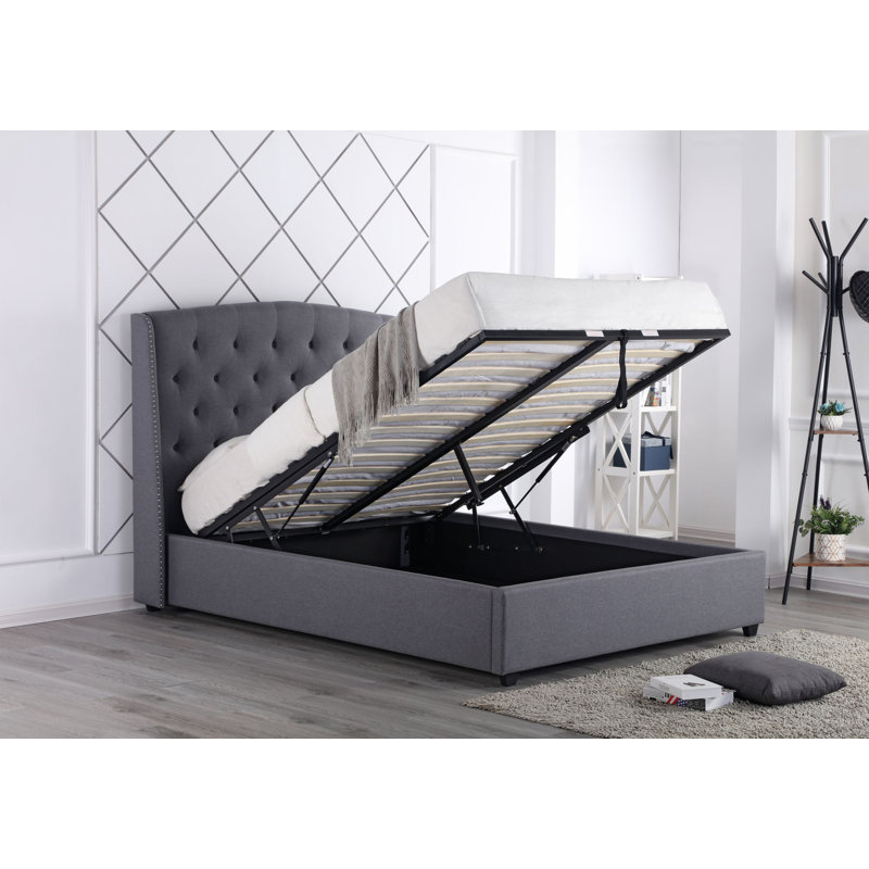 Upholstered Lift Up Storage Bed