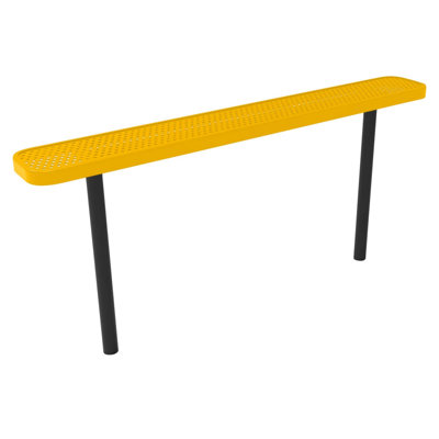 Banc d'extérieur CoatedOutdoorMeubles, rouge, perforé, 1,83 m, sans dossier, à encastrer dans le sol