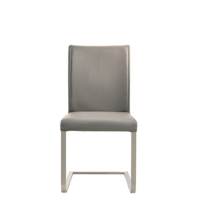 19'' H Genuine Leather Upholstered Side Chair