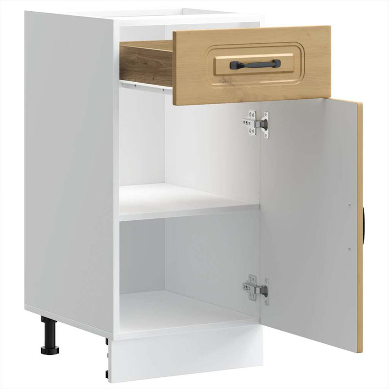 Pieds réglables en bois d'ingénierie vidaXL, H 32,09 po x l 15,75 po x P 18,11 po, Blanc très luisant