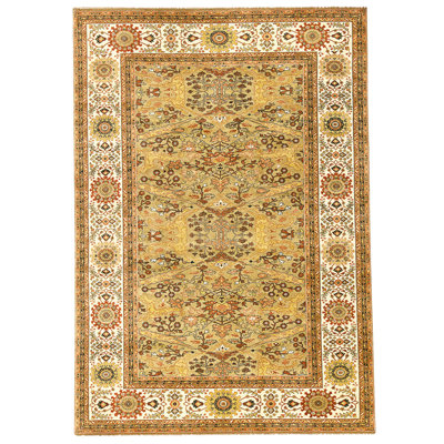 High-Quality Hand-Knotted Camel And Ivory Area Rug
