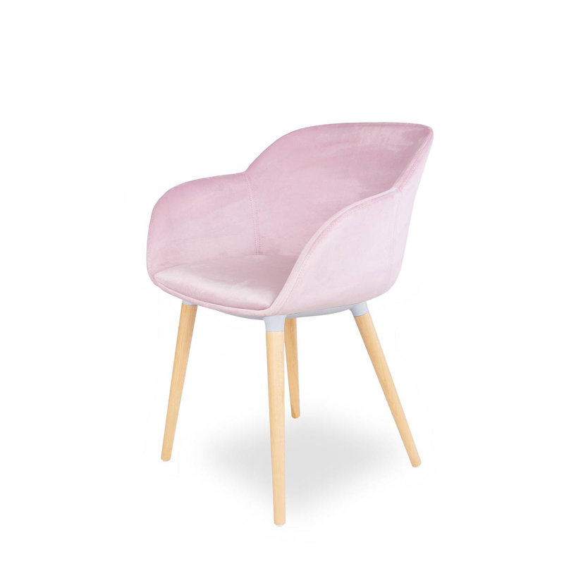 Oquawka 43cm H Velvet Upholstered Armchair, Pink