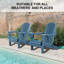 Chaises pliantes Adirondack avec coussin, chaise de patio surdimensionnée en PEHD résistante aux intempéries-384808966
