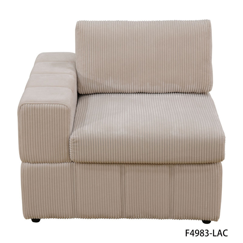 Ensemble de canapé modulaire en velours côtelé beige 5 pièces Onyx