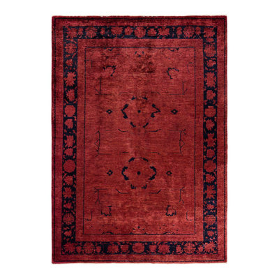 Corrah One-of-a-Kind Rectangle 6' 2" X 8' 9" New Age Wool Area Rug Red
