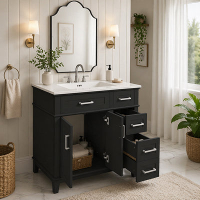 Modern Bathroom Vanity with Ceramic Sink
