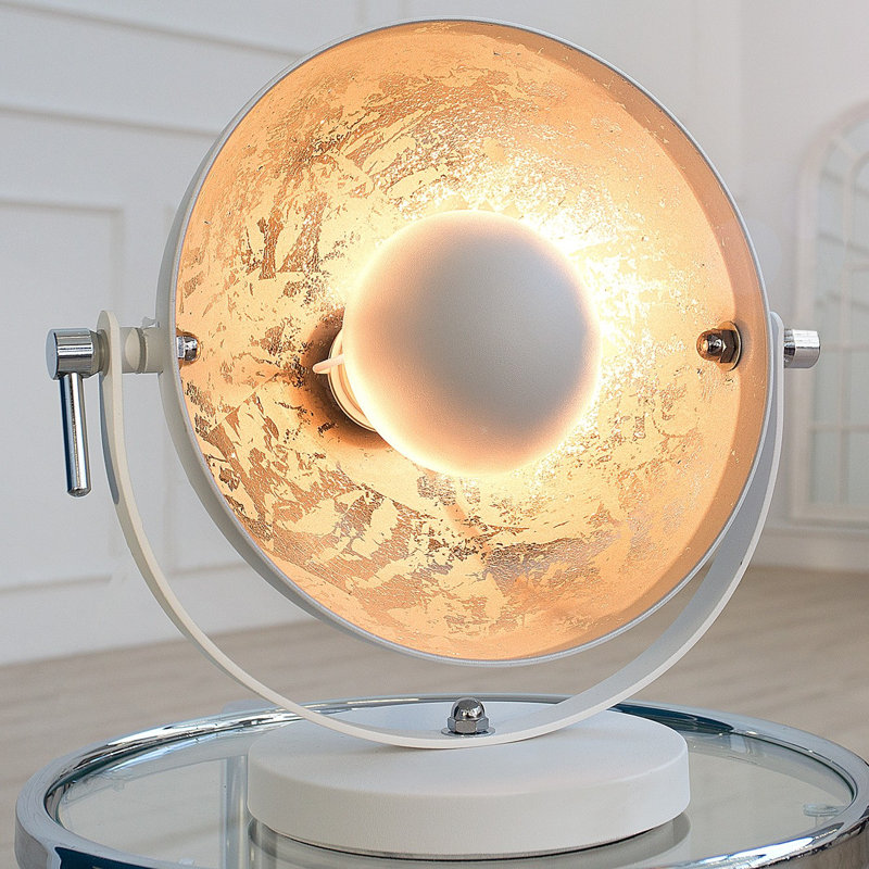 Abdus-Salam 28cm Torchiere Lamp, White base/Silver shade