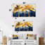 «Blue and Gold Palm Trees Scenery III», ensemble d'art mural sur toile de palmiers-1850663090