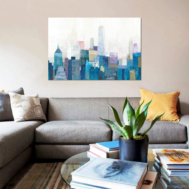 «City Life II», reproduction d'impression sur toile tendue, H 40 po x l 60 po x P 1,5 po, Toile tendue, Pas de tapis