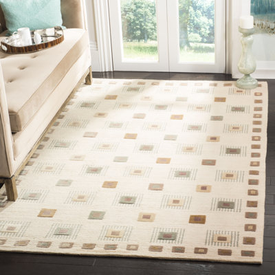 Tibetan Hand Knotted Wool Pile Geometric Rug