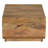 Dollicia 30 Inch Natural Brown Mango Wood, Hollow Cube Shape Coffee Table