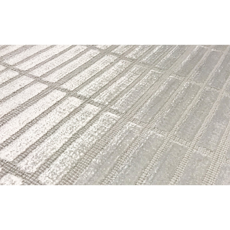 Hand-Knotted High-Quality White Area Rug