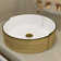 MEJE 16.75" Luxury Golden/Silver Stripe Round Art Basin, Bathroom Vessel Sink with Pop Up Drain
