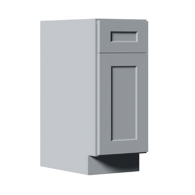 Cabinet gris Shaker, conception de 15 pouces, mécanisme de fermeture en douceur, tablette réglable, pour un rangement compact dans les espaces de vie restreints de l'armoire avec dimension, porte et tiroir, petit espace