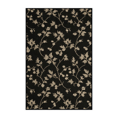 Washable Currant Black Fruits Area Rug