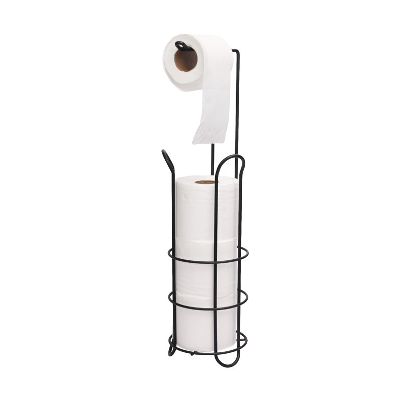 Buckingham Freestanding Toilet Roll Holder Floor Standing Bathroom Tissue Paper Storage Stand