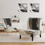 Glam Painted Arcs II - Transitional Upholstered Slipper Chair